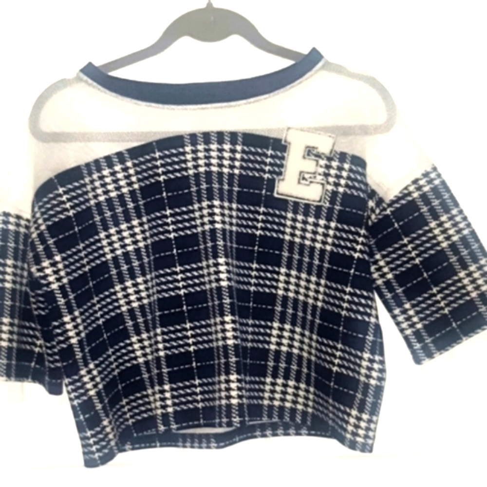 (M)🐞Ebase🐞Soft Jersey w Mesh Sport Houndstooth Top Ptp 20"×L19"